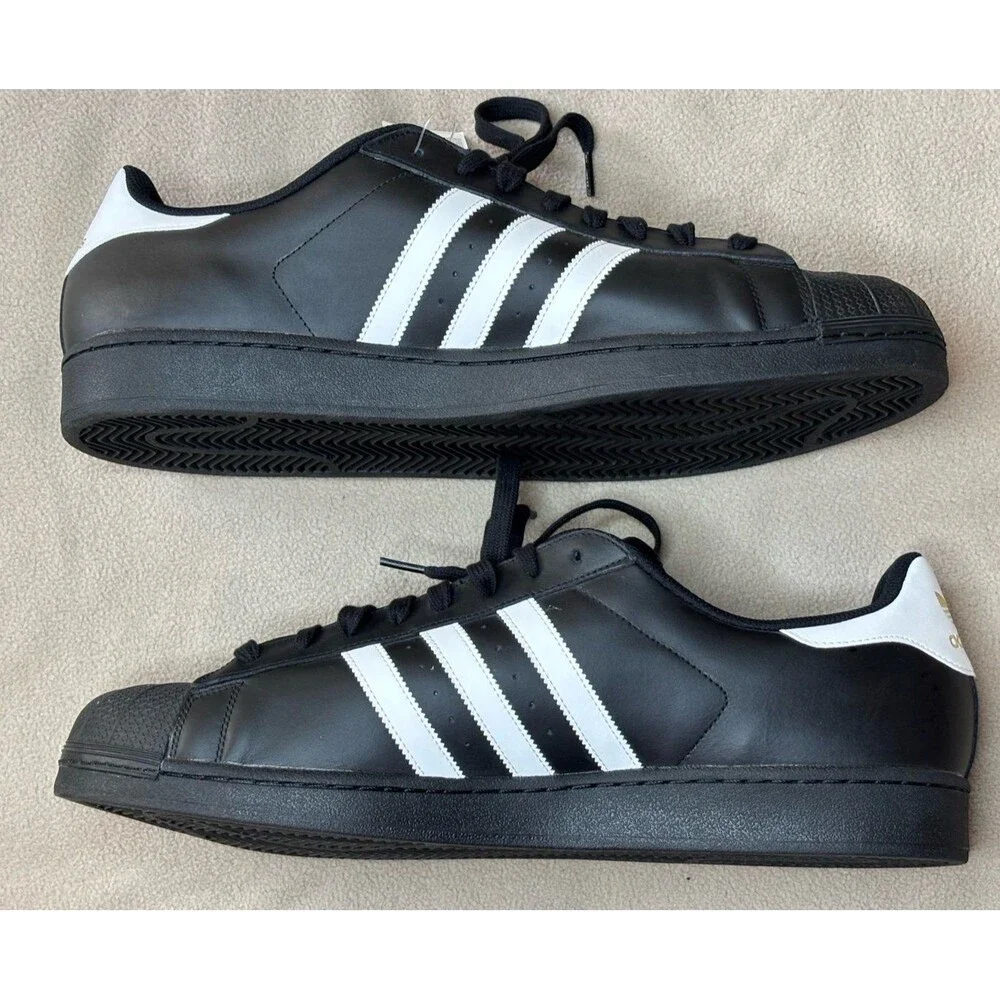 New Adidas Superstar Foundation Shoes Black White Mens Size US 20 B27140